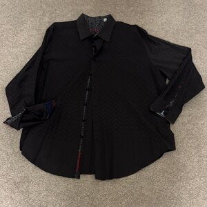 Robert Graham Embellished Black Button Up Shirt